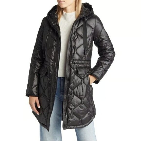 SAM EDELMAN Onion Quilted Anorak Jacket Black sz XS - Picture 1 of 9